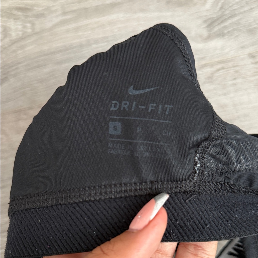 Nike Women's Black Sports Bra with White Accents - Picture 5 of 5